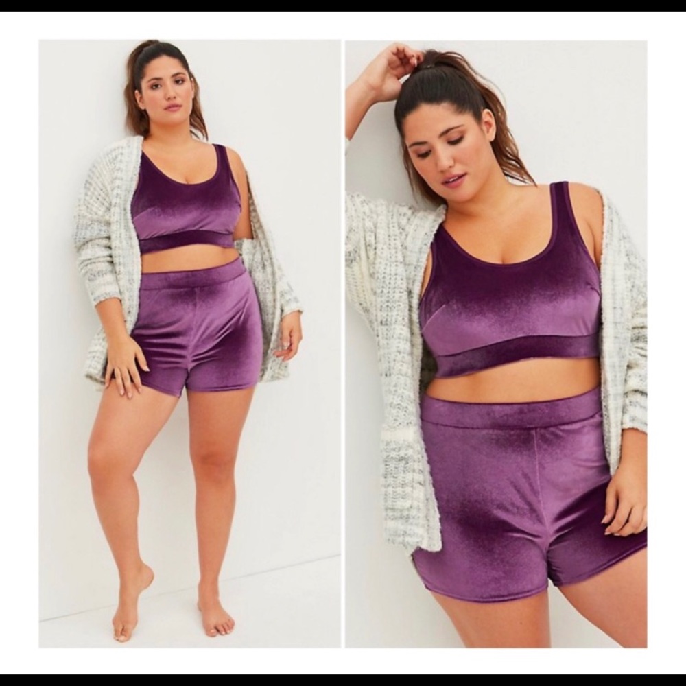 Torrid Purple Velour Lounge Set size 1 / 1X